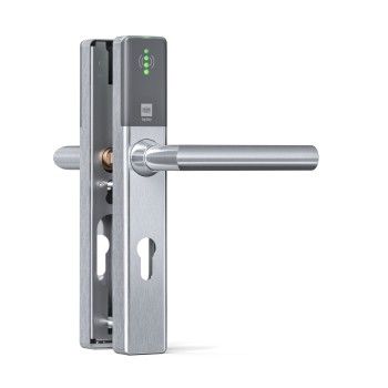 DOM Tapkey Guard Slimline deurbeslag PC72 met NFC/BLE - grijs - tweezijdige toegangscontrole DOM Tapkey Guard Slimline deurbeslag PC72 met NFC/BLE - grijs - tweezijdige toegangscontrole