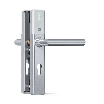 DOM Tapkey Guard Slimline deurbeslag PC55 met NFC/BLE - wit - tweezijdige toegangscontrole DOM Tapkey Guard Slimline deurbeslag PC55 met NFC/BLE - wit - tweezijdige toegangscontrole