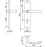 Hoppe Atlanta binnendeur langschild beslag kruk/kruk cilindergat PC 72 Hoppe Atlanta binnendeur langschild beslag kruk/kruk cilindergat PC 72