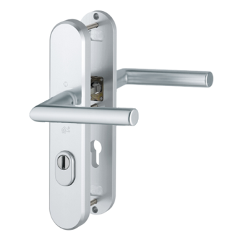 Hoppe Amsterdam veiligheidsbeslag kruk/kruk - Aluminium F1 - PC72 met kerntrekbeveiliging (afgerond) - SKG***