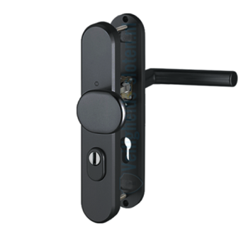 Hoppe Amsterdam veiligheidsbeslag knop/kruk PC72 LS met kerntrekbeveiliging - zwart (afgerond) - SKG*** Hoppe Amsterdam veiligheidsbeslag knop/kruk PC72 LS met kerntrekbeveiliging - zwart (afgerond) - SKG***