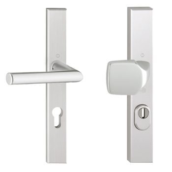 Hoppe Amsterdam smalschild knop/kruk - aluminium F1 - PC55 RS met kerntrekbeveiliging (rechthoekig) - SKG*** Hoppe Amsterdam smalschild knop/kruk - aluminium F1 - PC55 RS met kerntrekbeveiliging (rechthoekig) - SKG***
