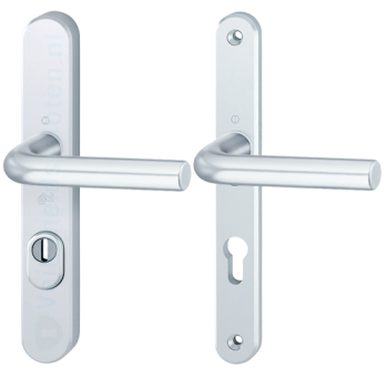 Hoppe Bonn smalschild kruk/kruk - aluminium F1 - PC72 met kerntrekbeveiliging (afgerond) - SKG*** Hoppe Bonn smalschild kruk/kruk - aluminium F1 - PC72 met kerntrekbeveiliging (afgerond) - SKG***