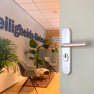 Hoppe Bonn veiligheidsbeslag kruk/kruk - aluminium F1 - PC55 met kerntrekbeveiliging (afgerond) - SKG*** Hoppe Bonn veiligheidsbeslag kruk/kruk - aluminium F1 - PC55 met kerntrekbeveiliging (afgerond) - SKG***