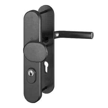 Hoppe Bonn veiligheidsbeslag knop/kruk - zwart - PC55 LS met kerntrekbeveiliging (afgerond) - SKG*** Hoppe Bonn veiligheidsbeslag knop/kruk - zwart - PC55 LS met kerntrekbeveiliging (afgerond) - SKG***