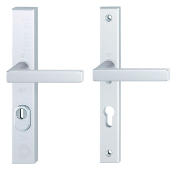 Hoppe Dallas smalschild kruk/kruk - aluminium F1 - PC72 met kerntrekbeveiliging (rechthoekig) - SKG*** Hoppe Dallas smalschild kruk/kruk - aluminium F1 - PC72 met kerntrekbeveiliging (rechthoekig) - SKG***