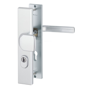Hoppe Dallas veiligheidsbeslag knop/kruk - aluminium F1 - PC92 LS met kerntrekbeveiliging (rechthoekig) - SKG*** Hoppe Dallas veiligheidsbeslag knop/kruk - aluminium F1 - PC92 LS met kerntrekbeveiliging (rechthoekig) - SKG***