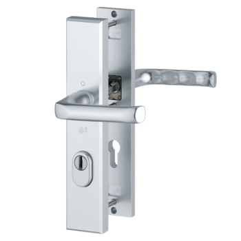 Hoppe London veiligheidsbeslag kruk/kruk - Aluminium F1 - PC72 met kerntrekbeveiliging (rechthoekig) - SKG*** Hoppe London veiligheidsbeslag kruk/kruk - Aluminium F1 - PC72 met kerntrekbeveiliging (rechthoekig) - SKG***