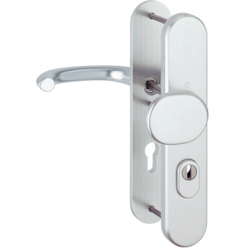 Hoppe Marseille veiligheidsbeslag knop/kruk - aluminium F1 - PC72 RS met kerntrekbeveiliging (afgerond) - SKG*** Hoppe Marseille veiligheidsbeslag knop/kruk - aluminium F1 - PC72 RS met kerntrekbeveiliging (afgerond) - SKG***