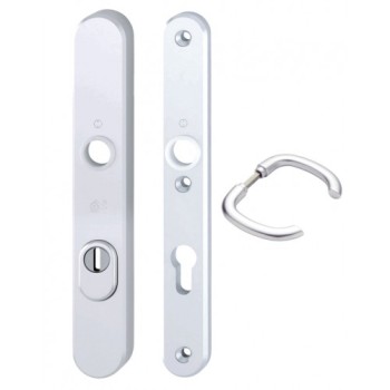 Hoppe Marseille smalschild kruk/kruk - Aluminium F1 - PC72 met kerntrekbeveiliging (afgerond) - SKG*** Hoppe Marseille smalschild kruk/kruk - Aluminium F1 - PC72 met kerntrekbeveiliging (afgerond) - SKG***