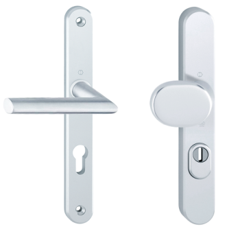 Hoppe Stockholm smalschild knop/kruk - aluminium F1 - PC55 RS met kerntrekbeveiliging (afgerond) - SKG*** Hoppe Stockholm smalschild knop/kruk - aluminium F1 - PC55 RS met kerntrekbeveiliging (afgerond) - SKG***
