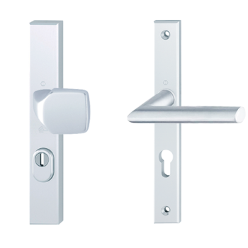 Hoppe Stockholm smalschild knop/kruk - aluminium F1 - PC55 LS met kerntrekbeveiliging (afgerond) - SKG*** Hoppe Stockholm smalschild knop/kruk - aluminium F1 - PC55 LS met kerntrekbeveiliging (afgerond) - SKG***
