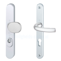 Hoppe Tokyo smalschild knop/kruk - Aluminium F1 - PC55 LS met kerntrekbeveiliging (afgerond) - SKG*** Hoppe Tokyo smalschild knop/kruk - Aluminium F1 - PC55 LS met kerntrekbeveiliging (afgerond) - SKG***