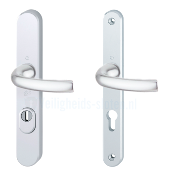 Hoppe Tokyo smalschild kruk/kruk - Aluminium F1 - PC72 met kerntrekbeveiliging (afgerond) - SKG*** Hoppe Tokyo smalschild kruk/kruk - Aluminium F1 - PC72 met kerntrekbeveiliging (afgerond) - SKG***