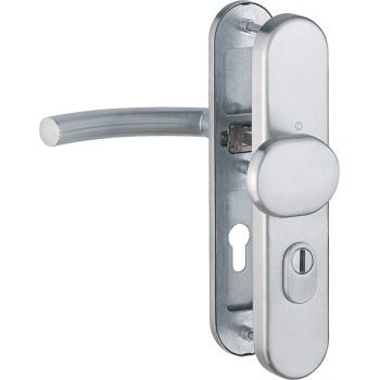 Hoppe Trondheim veiligheidsbeslag knop/kruk - F69 - PC72 RS met kerntrekbeveiliging RVS (afgerond) - SKG*** Hoppe Trondheim veiligheidsbeslag knop/kruk - F69 - PC72 RS met kerntrekbeveiliging RVS (afgerond) - SKG***