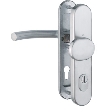 Hoppe Trondheim veiligheidsbeslag knop/kruk - F69 - PC92 RS met kerntrekbeveiliging RVS (afgerond) - SKG*** Hoppe Trondheim veiligheidsbeslag knop/kruk - F69 - PC92 RS met kerntrekbeveiliging RVS (afgerond) - SKG***