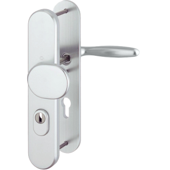 Hoppe Verona veiligheidsbeslag knop/kruk - aluminium F1 - PC92 LS met kerntrekbeveiliging (afgerond) - SKG*** Hoppe Verona veiligheidsbeslag knop/kruk - aluminium F1 - PC92 LS met kerntrekbeveiliging (afgerond) - SKG***