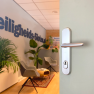 Hoppe Verona veiligheidsbeslag kruk/kruk - aluminium F1 - PC92 met kerntrekbeveiliging (afgerond) - SKG*** Hoppe Verona veiligheidsbeslag kruk/kruk - aluminium F1 - PC92 met kerntrekbeveiliging (afgerond) - SKG***