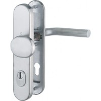 Hoppe Bonn veiligheidsbeslag knop/kruk - F69 - PC55 LS met kerntrekbeveiliging RVS (afgerond) - SKG*** Hoppe Bonn veiligheidsbeslag knop/kruk - F69 - PC55 LS met kerntrekbeveiliging RVS (afgerond) - SKG***