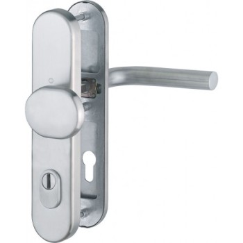 Hoppe Bonn veiligheidsbeslag knop/kruk - F69 - PC55 LS met kerntrekbeveiliging RVS (afgerond) - SKG*** Hoppe Bonn veiligheidsbeslag knop/kruk - F69 - PC55 LS met kerntrekbeveiliging RVS (afgerond) - SKG***