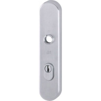 Hoppe buitenschild F69 PC55 met kerntrekbeveiliging RVS (afgerond) - SKG***