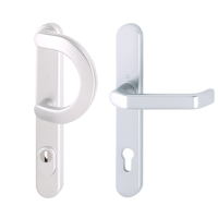Hoppe smalschild greep/kruk met kerntrekbeveiliging aluminium (afgerond) - SKG*** Hoppe smalschild greep/kruk met kerntrekbeveiliging aluminium (afgerond) - SKG***