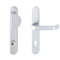 Hoppe smalschild duwer/kruk met kerntrekbeveiliging aluminium (afgerond) - SKG*** Hoppe smalschild duwer/kruk met kerntrekbeveiliging aluminium (afgerond) - SKG***