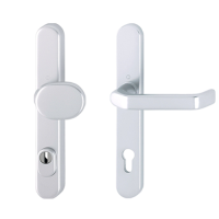 Hoppe smalschild knop/kruk met kerntrekbeveiliging aluminium (afgerond) - SKG*** Hoppe smalschild knop/kruk met kerntrekbeveiliging aluminium (afgerond) - SKG***