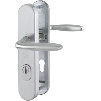 Hoppe Verona veiligheidsbeslag kruk/kruk - F69 - PC55 met kerntrekbeveiliging RVS (afgerond) - SKG*** Hoppe Verona veiligheidsbeslag kruk/kruk - F69 - PC55 met kerntrekbeveiliging RVS (afgerond) - SKG***