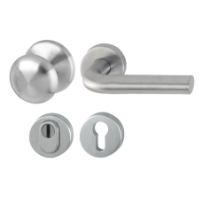 Hop&shy;pe Bonn voor&shy;deur ro&shy;zet&shy;be&shy;slag knop/kruk met kern&shy;trek&shy;be&shy;vei&shy;li&shy;ging RVS (rond) DD38-58 mm - SKG***