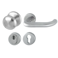Hoppe Paris voordeur rozetbeslag knop/kruk met kerntrekbeveiliging RVS (rond) DD38-58 mm - SKG***