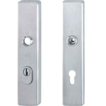 Hoppe buiten + binnenschild F1 PC72 met kerntrekbeveiliging RVS - SKG***