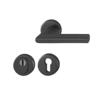 Hoppe Amsterdam voordeur rozetbeslag met kerntrekbeveiliging (rond) zwart - DD38-58 mm - SKG***