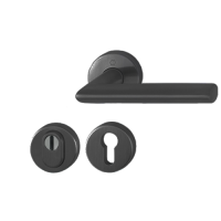 Hoppe Stockholm voordeur rozetbeslag met kerntrekbeveiliging (rond) zwart - DD38-58 mm - SKG***