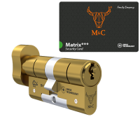 M&C Matrix knopcilinder met kerntrekbeveiliging - messing - SKG*** M&C Matrix knopcilinder met kerntrekbeveiliging - messing - SKG***