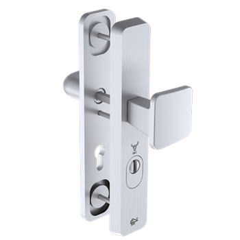 M&C Universeel veiligheidsbeslag knop/kruk PC72 met kerntrekbeveiliging RVS look - SKG*** M&C Universeel veiligheidsbeslag knop/kruk PC72 met kerntrekbeveiliging RVS look - SKG***