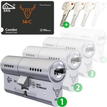 M&C Condor cilinder met kerntrekbeveiliging - SKG*** M&C Condor cilinder met kerntrekbeveiliging - SKG***