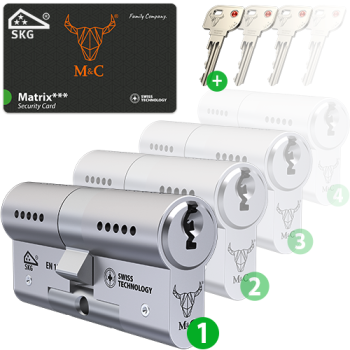 M&C Matrix cilinder met kerntrekbeveiliging - SKG*** M&C Matrix cilinder met kerntrekbeveiliging - SKG***