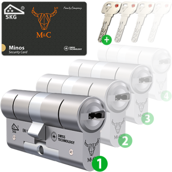 M&C Minos cilinder met kerntrekbeveiliging - SKG*** M&C Minos cilinder met kerntrekbeveiliging - SKG***