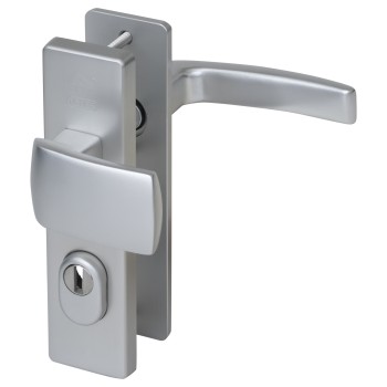 Nemef 3405-2 veiligheidsbeslag kortschild knop/ kruk met kerntrekbeveiliging PC55 deurdikte 38 tot 45 mm SKG3 Nemef 3405-2 veiligheidsbeslag kortschild knop/ kruk met kerntrekbeveiliging PC55 deurdikte 38 tot 45 mm SKG3