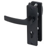 Nemef 3405-2 veiligheidsbeslag kortschild knop/ kruk zwart met kerntrekbeveiliging PC72 deurdikte 38 tot 45 mm SKG3 Nemef 3405-2 veiligheidsbeslag kortschild knop/ kruk zwart met kerntrekbeveiliging PC72 deurdikte 38 tot 45 mm SKG3