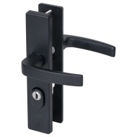 Nemef 3417-2 veiligheidsbeslag kruk/ kruk zwart met kerntrekbeveiliging PC55 deurdikte 38 tot 45 mm SKG3 Nemef 3417-2 veiligheidsbeslag kruk/ kruk zwart met kerntrekbeveiliging PC55 deurdikte 38 tot 45 mm SKG3