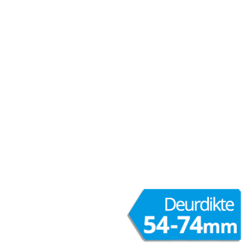 Hoppe kruk-montagemodule - afgerond - RVS - deurdikte 54 t/m 74 mm